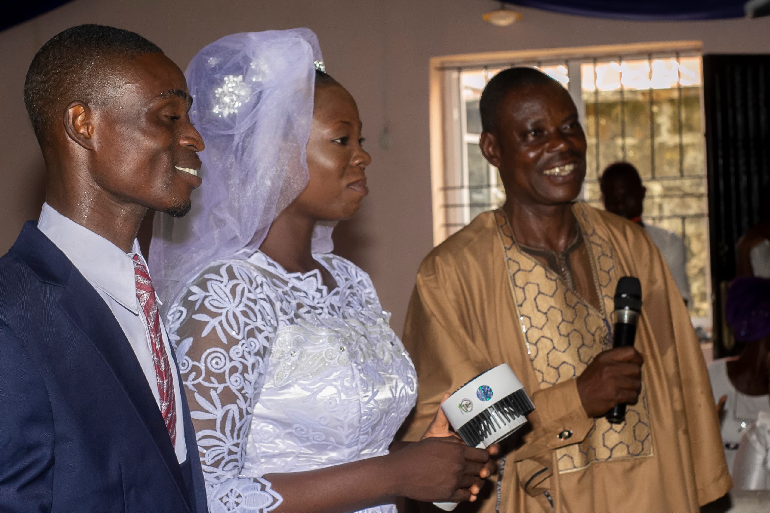 Dad at Victory's wedding. Victory is the last daughter of Pastor Adebayo Samuel Babalola